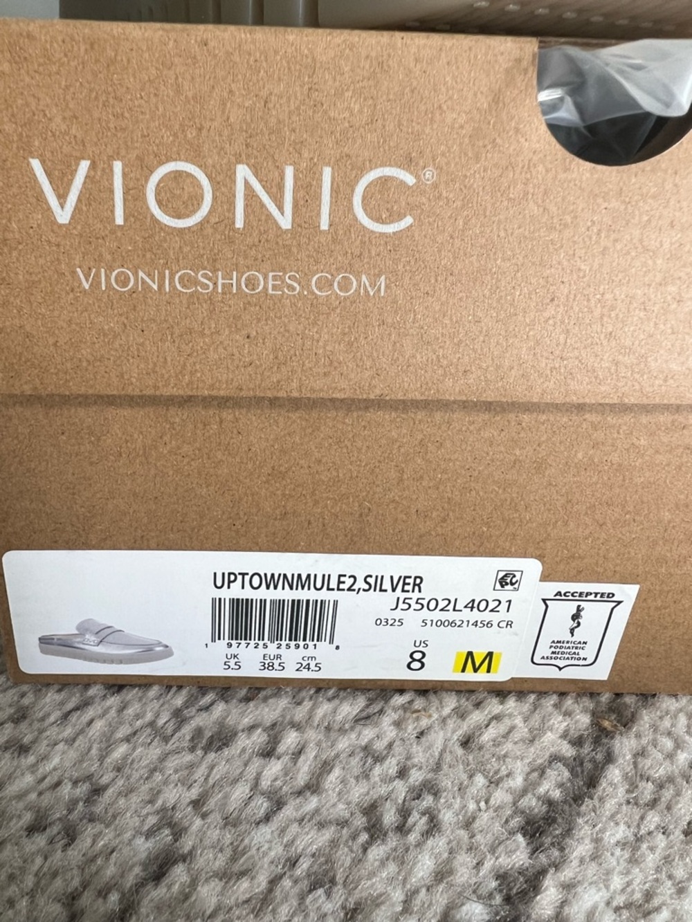 Vionic Silver Metallic Slip-On Mule - Picture 9 of 10